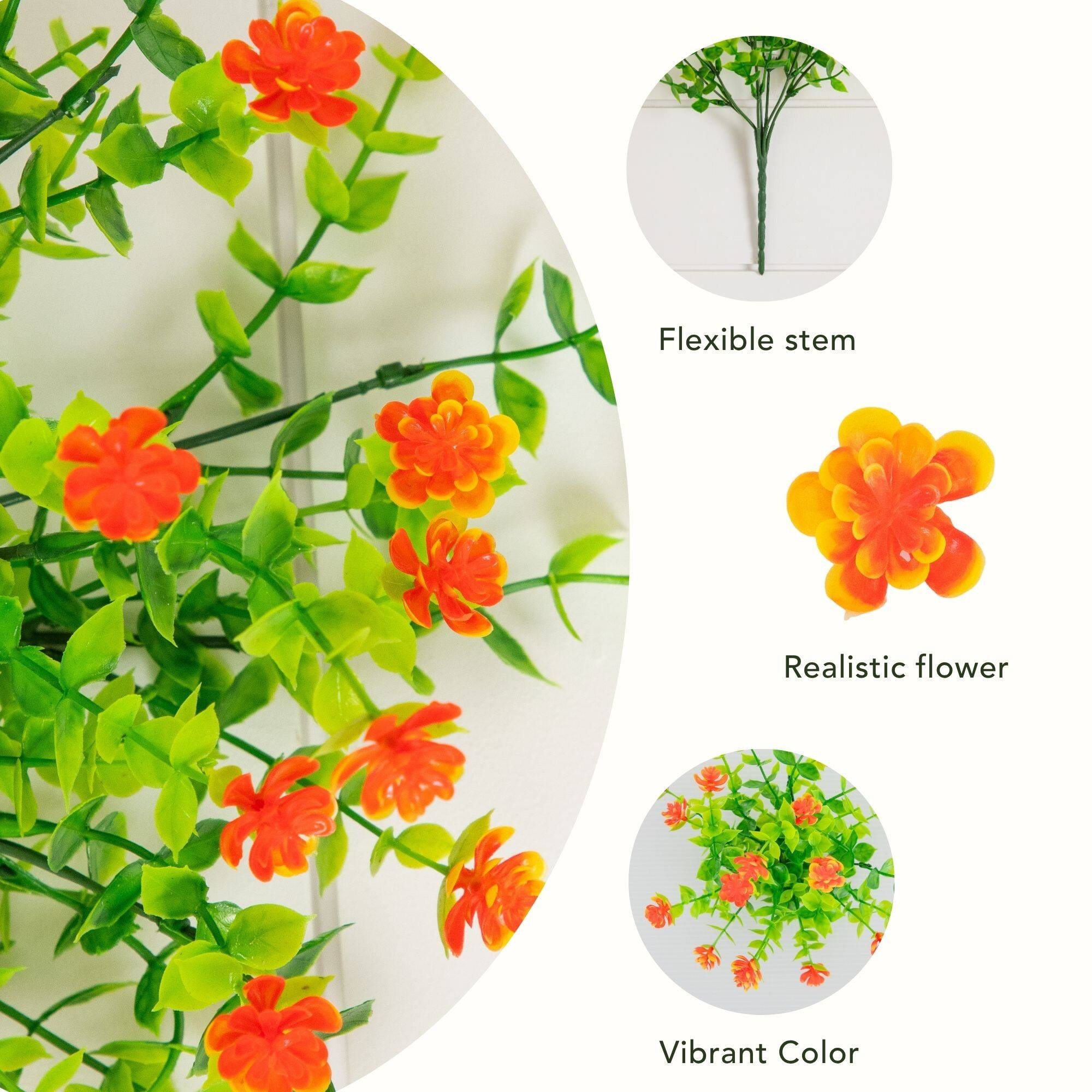 13" UV Resistant Artificial Flowering Mini Rose Bushes